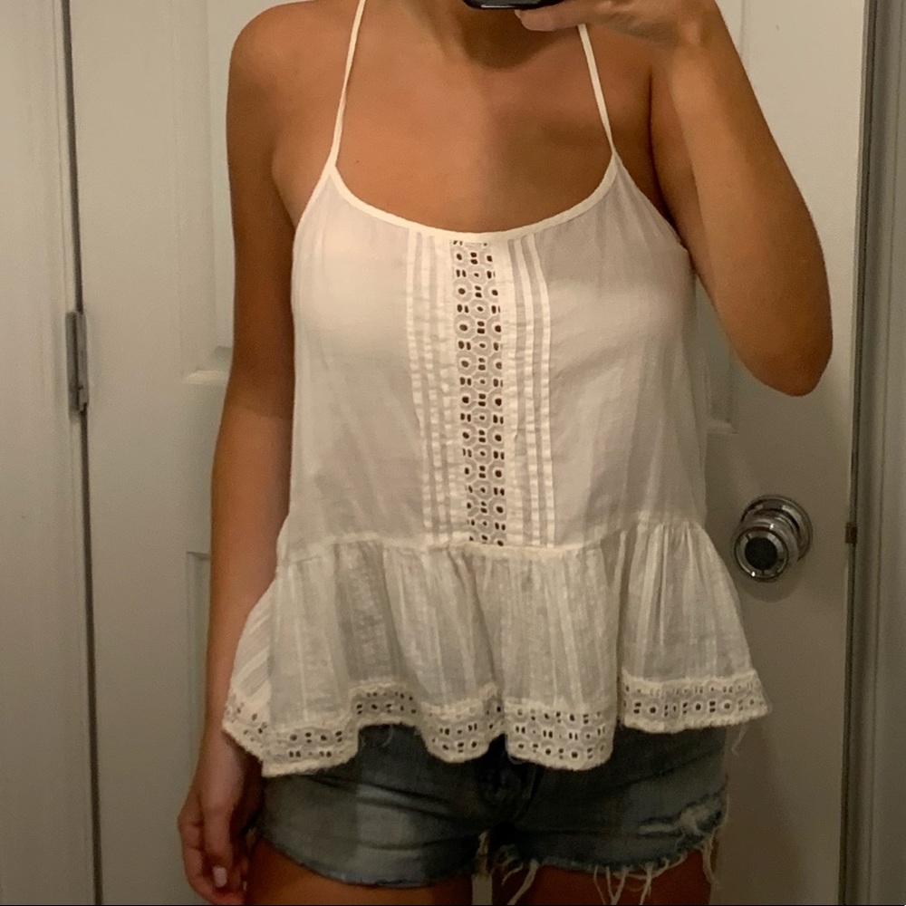 Forever 21 Cream Lace Tank Top